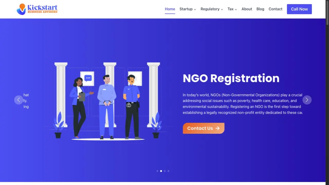 Kickstart Business Advisors website homepage