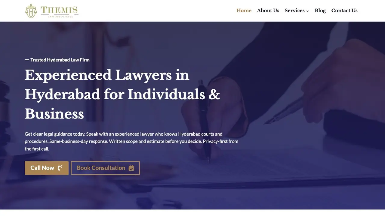 Themis Law Associates website homepage