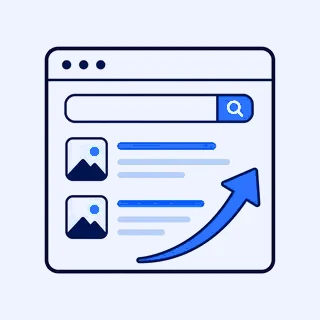 Search result and growth visual representing crawling and indexing foundations